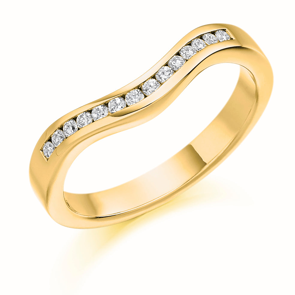 Harriet - 0.15ct Diamond Wedding Ring - Channel Set Shaped to Fit