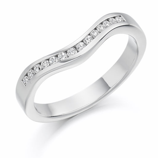 Harriet - 0.15ct Diamond Wedding Ring - Channel Set Shaped to Fit