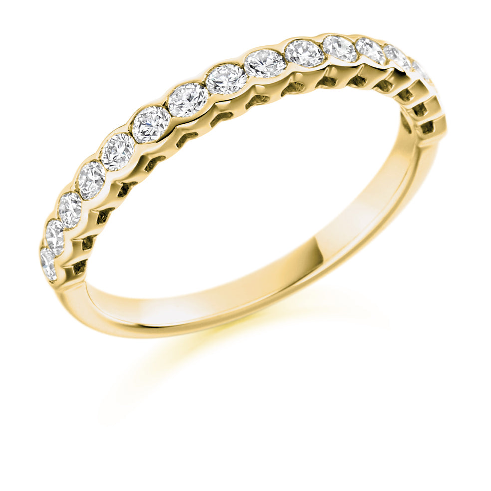 Rowan - 0.50ct Diamond Wedding Ring - Rubover Set Eternity
