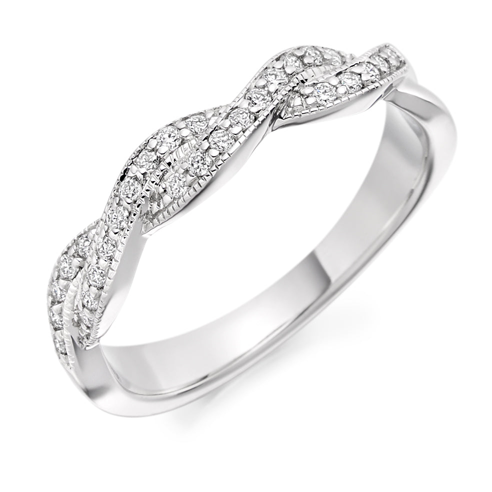 Noel - 0.20ct Diamond Wedding Ring - Decorative Twist