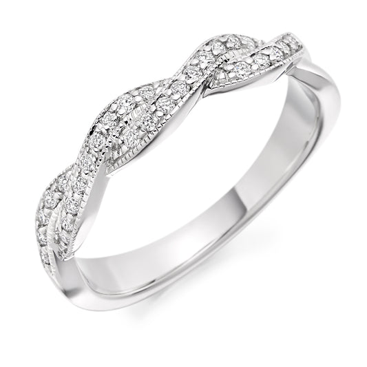 Noel - 0.20ct Diamond Wedding Ring - Decorative Twist