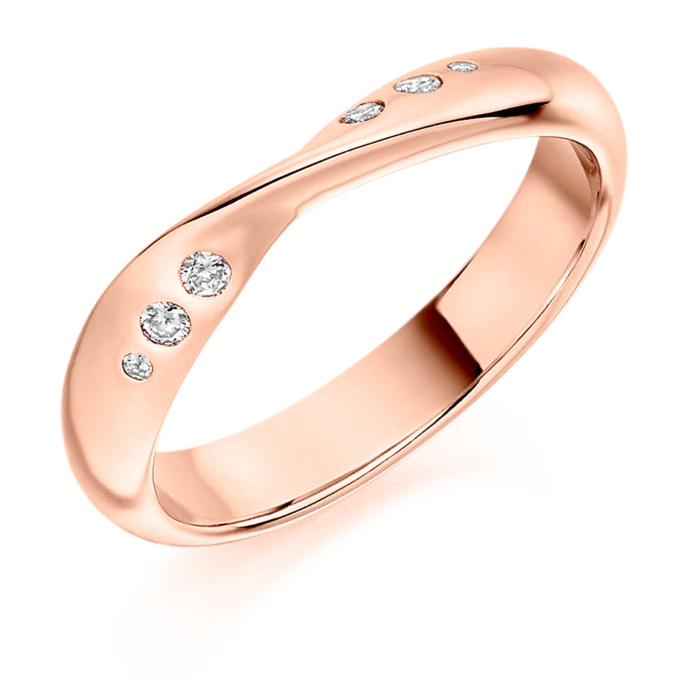 Maya - 0.10ct Diamond Wedding Ring - Flush Set Shaped to Fit