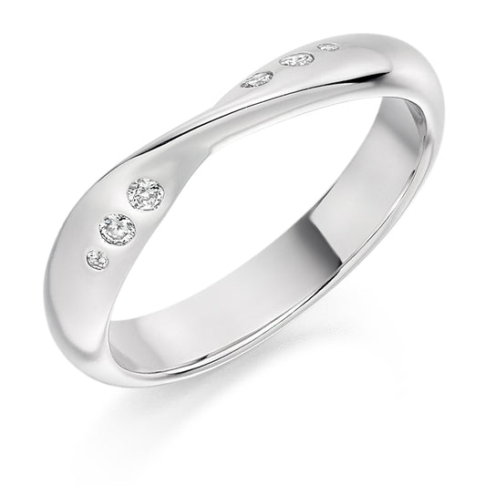 Maya - 0.10ct Diamond Wedding Ring - Flush Set Shaped to Fit
