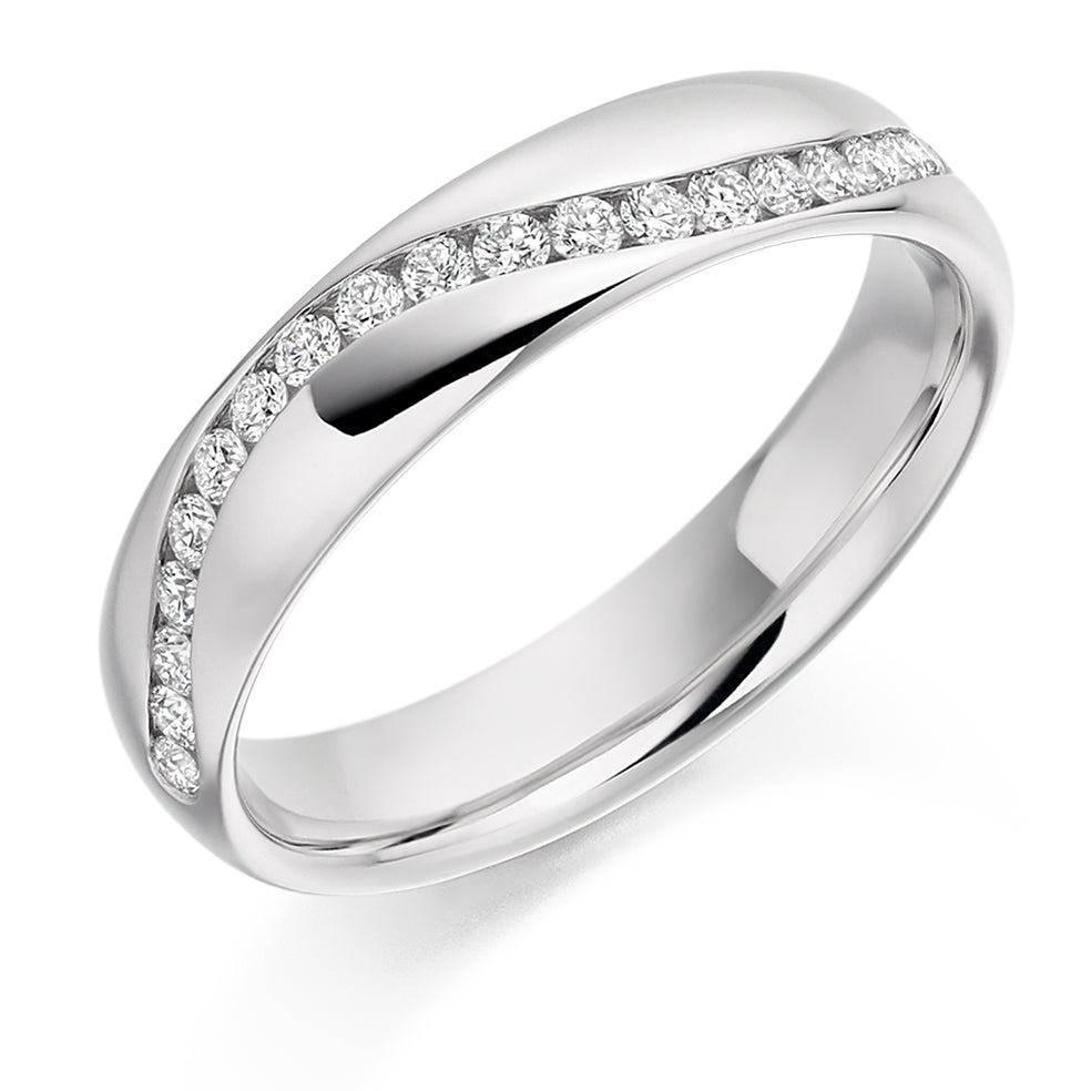Pisa - 0.30ct Diamond Wedding Ring - Channel Set Wave