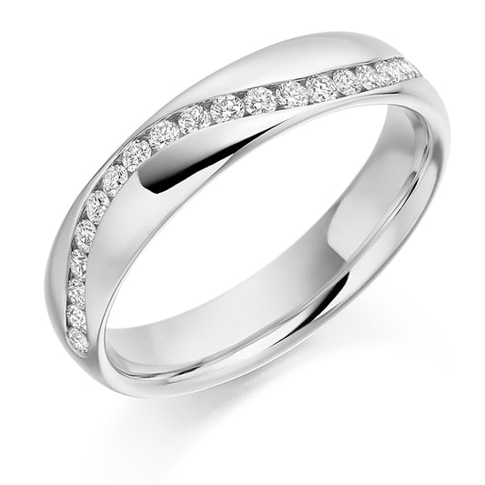 Pisa - 0.30ct Diamond Wedding Ring - Channel Set Wave