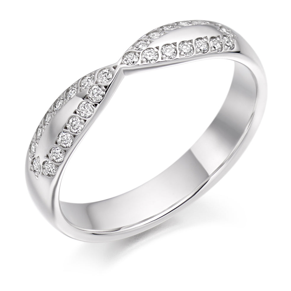 Lola - 0.25ct Diamond Wedding Ring - Grain Set Shaped to Fit