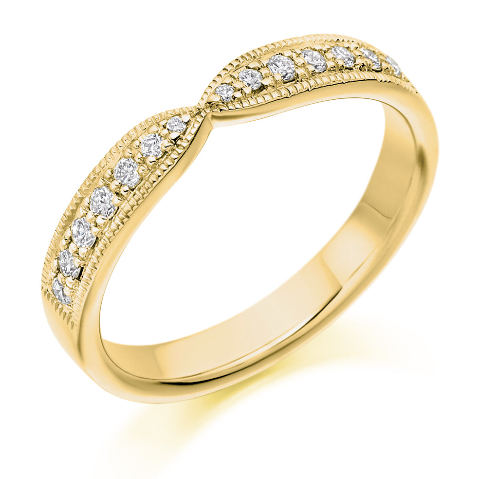 Emma - 0.20ct Diamond Wedding Ring - Grain Set Shaped to Fit