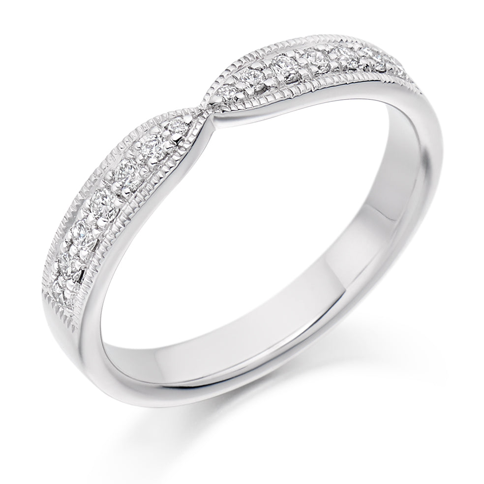 Emma - 0.20ct Diamond Wedding Ring - Grain Set Shaped to Fit