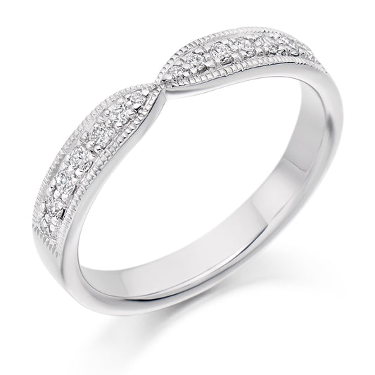 Emma - 0.20ct Diamond Wedding Ring - Grain Set Shaped to Fit