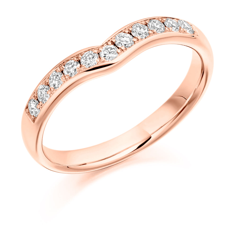 Holly - 0.30ct Diamond Wedding Ring - Grain Set Shaped to Fit