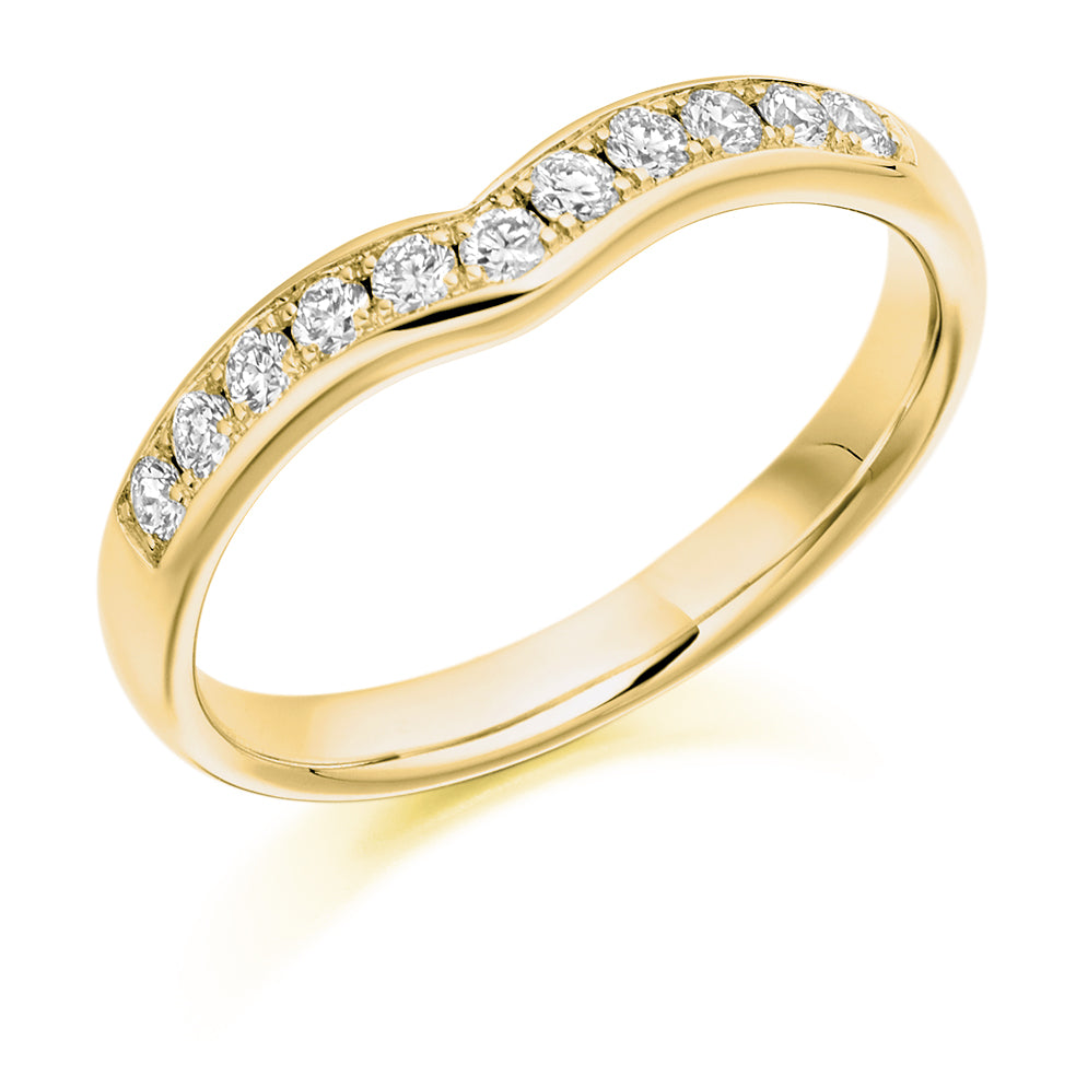 Holly - 0.30ct Diamond Wedding Ring - Grain Set Shaped to Fit