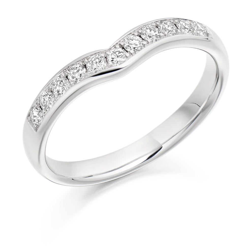 Holly - 0.30ct Diamond Wedding Ring - Grain Set Shaped to Fit