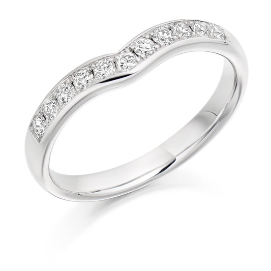 Holly - 0.30ct Diamond Wedding Ring - Grain Set Shaped to Fit