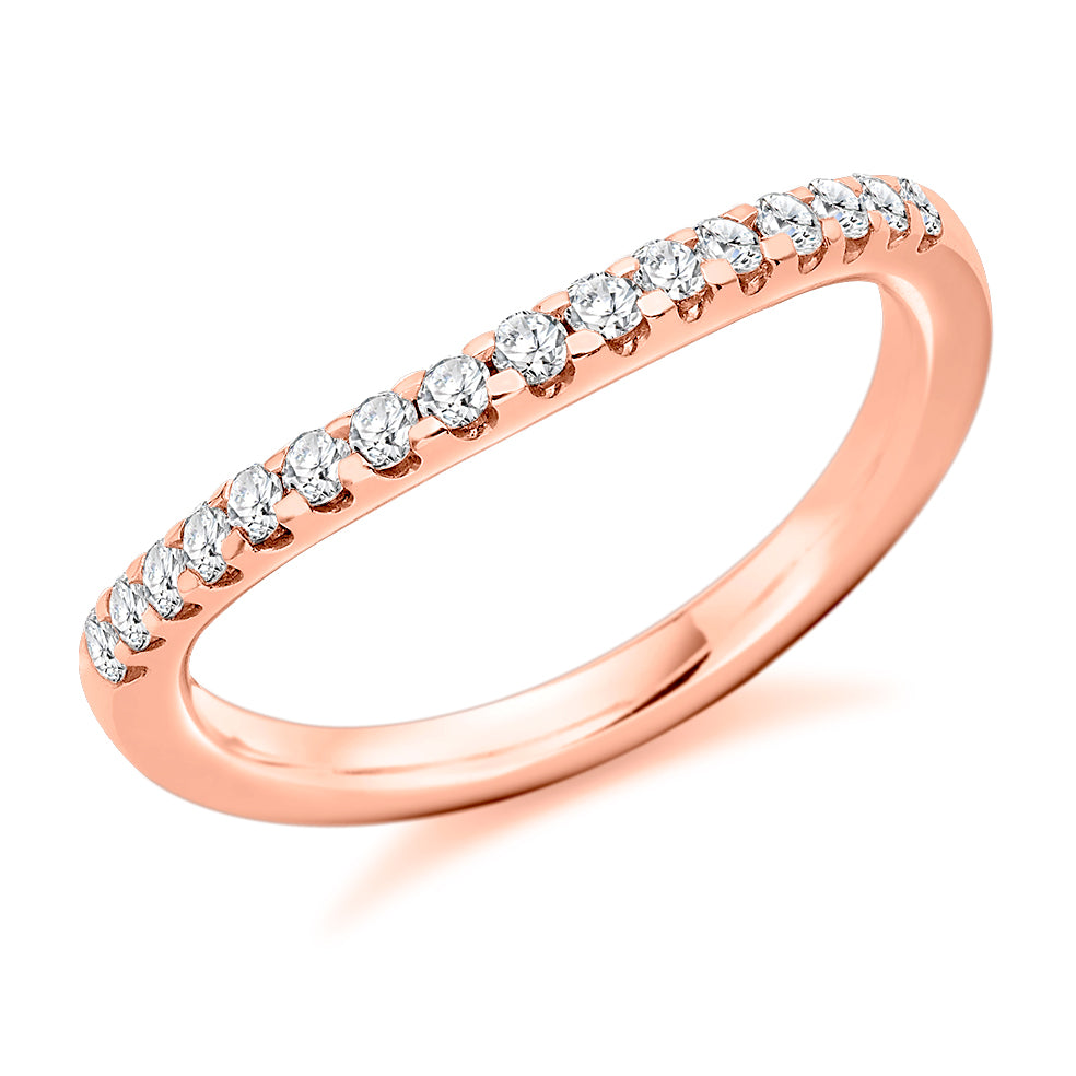 Jasmine - 0.30ct Diamond Wedding Ring - Micro-Claw Set Shaped to Fit
