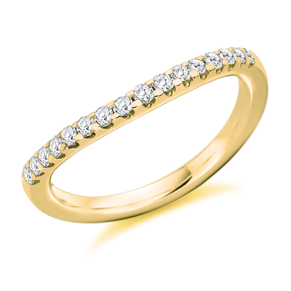 Jasmine - 0.30ct Diamond Wedding Ring - Micro-Claw Set Shaped to Fit