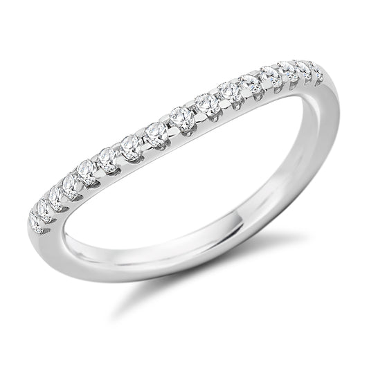 Jasmine - 0.30ct Diamond Wedding Ring - Micro-Claw Set Shaped to Fit