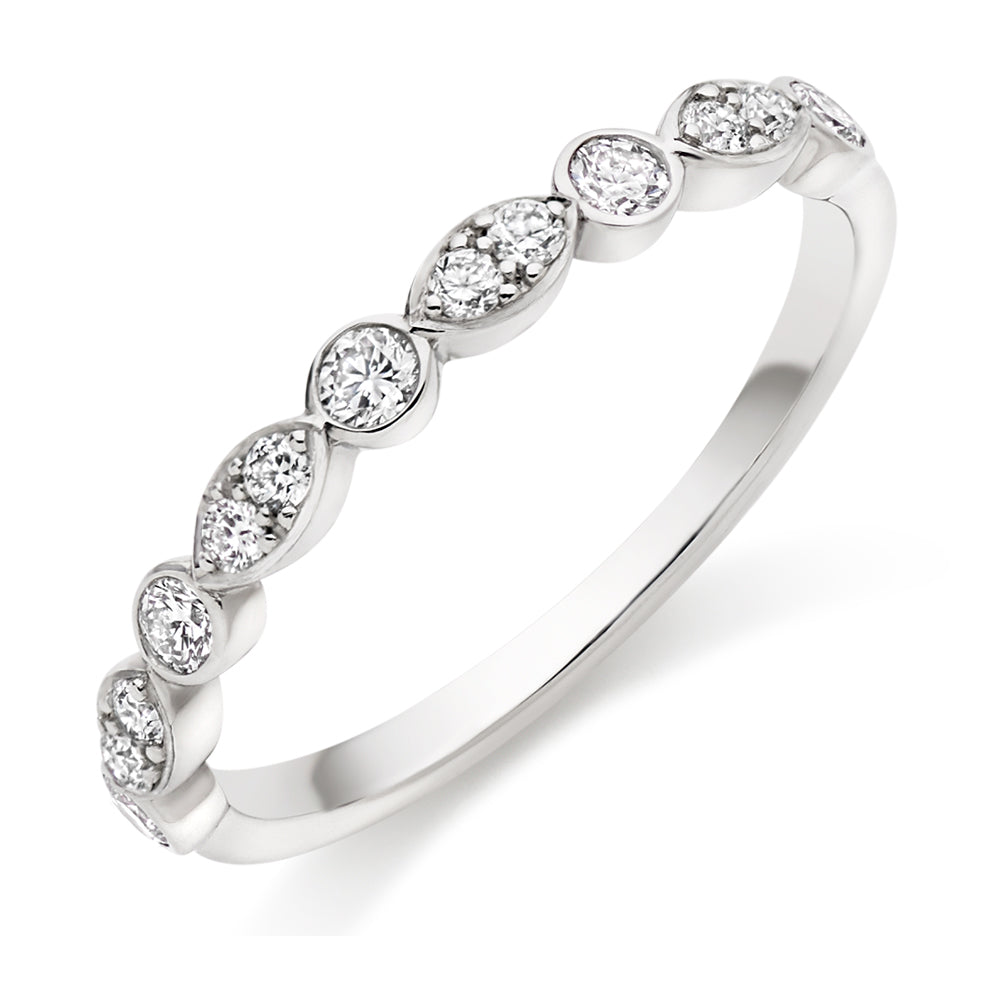Teal - 0.35ct Diamond Wedding Ring - Rubover Set Eternity