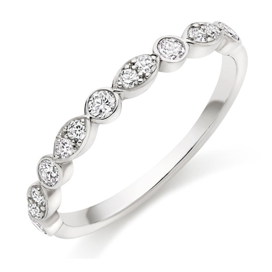 Teal - 0.35ct Diamond Wedding Ring - Rubover Set Eternity