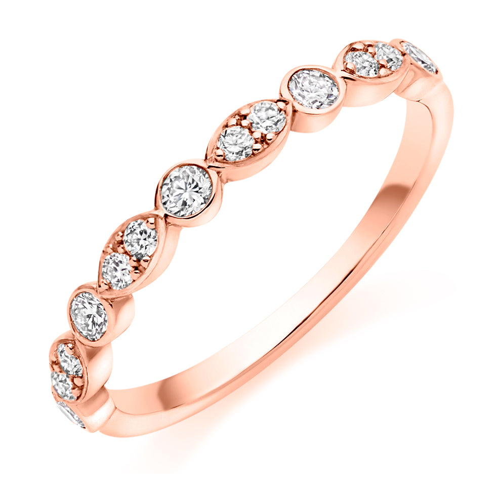 Teal - 0.35ct Diamond Wedding Ring - Rubover Set Eternity
