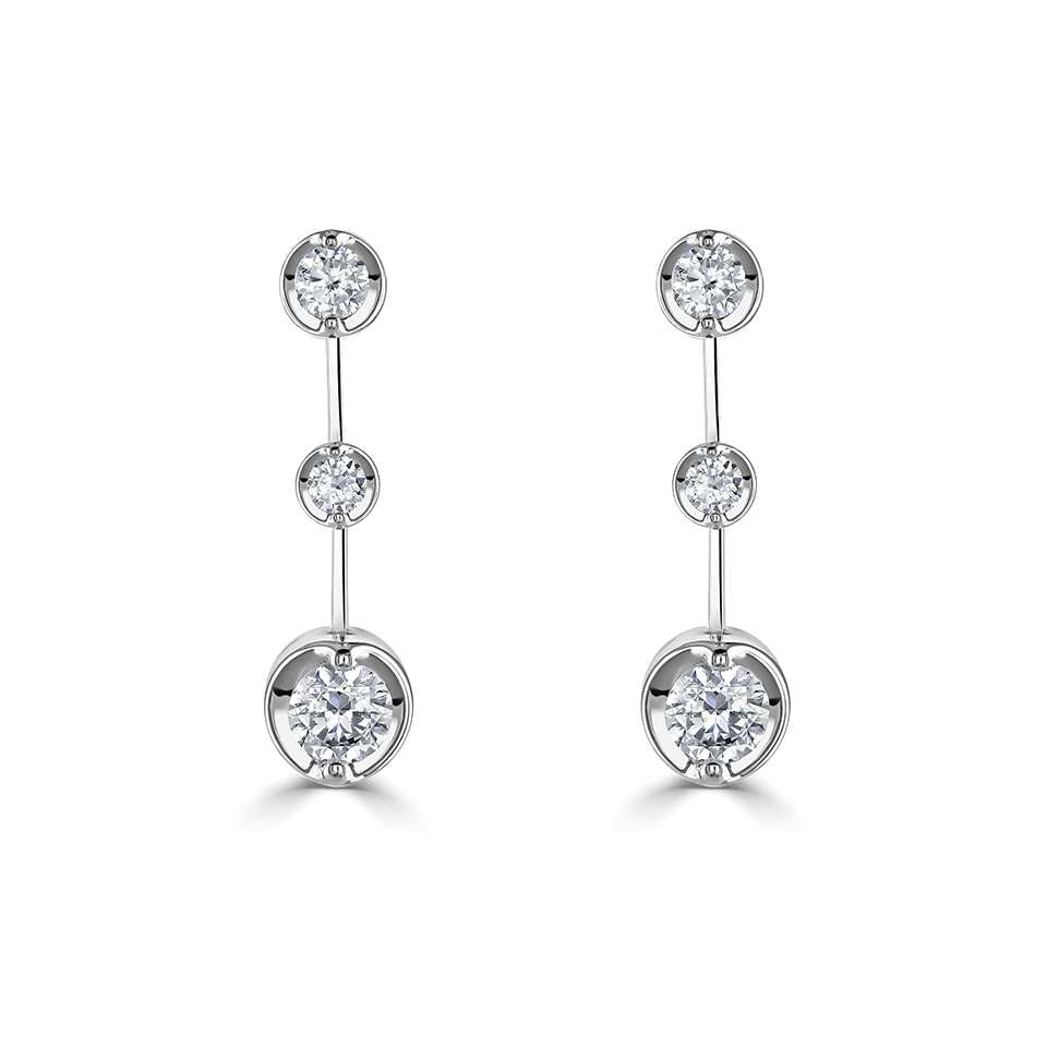 0.50ct Elegant Three Stone Drop Earrings £1480.00