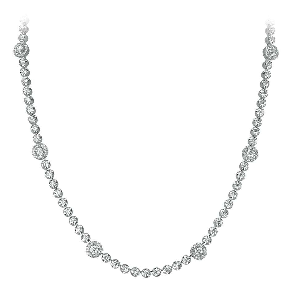 4.30ct Halo Single Row Necklace £7500.00