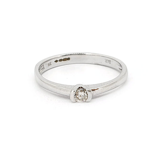 9ct White Gold 0.08ct Round Diamond Ring £465.00