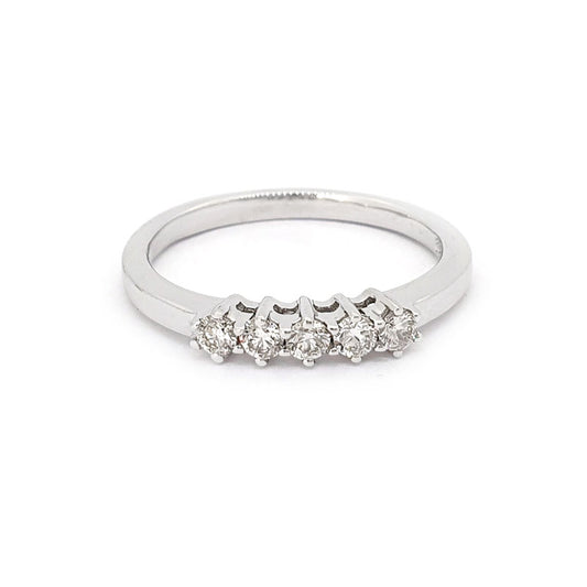 9ct White Gold 0.23ct 5 Stone Diamond Ring £645.00
