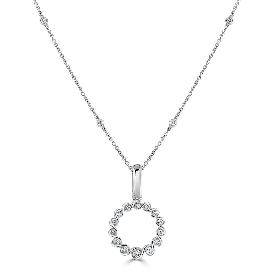 0.10ct Diamond Ribbon Pendant £445.00