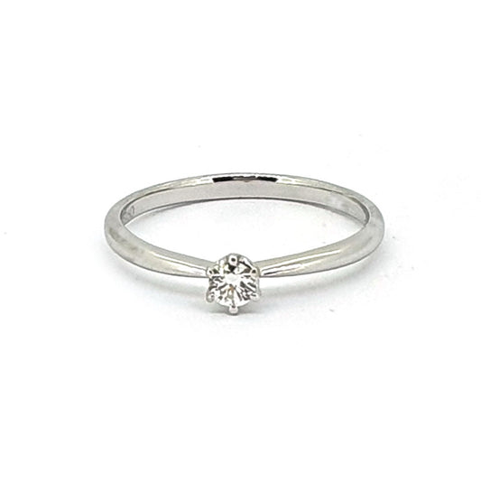 18ct White Gold 0.10ct Round Diamond Ring £624.00