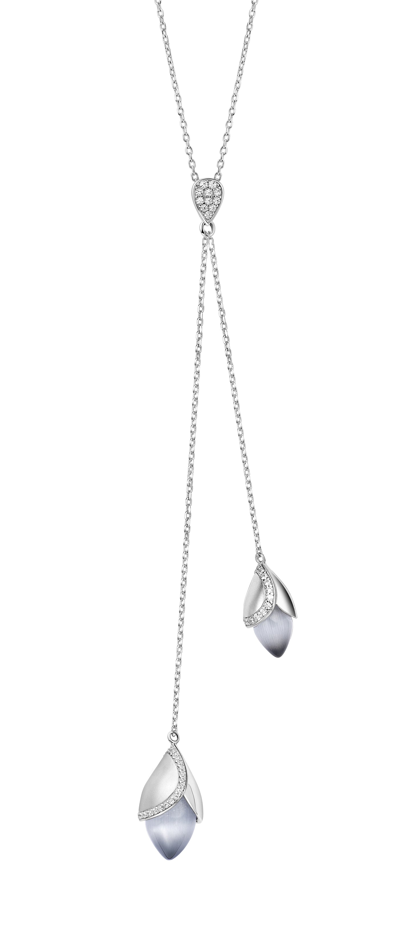 Magnolia Lariat Necklace Grey £165.00