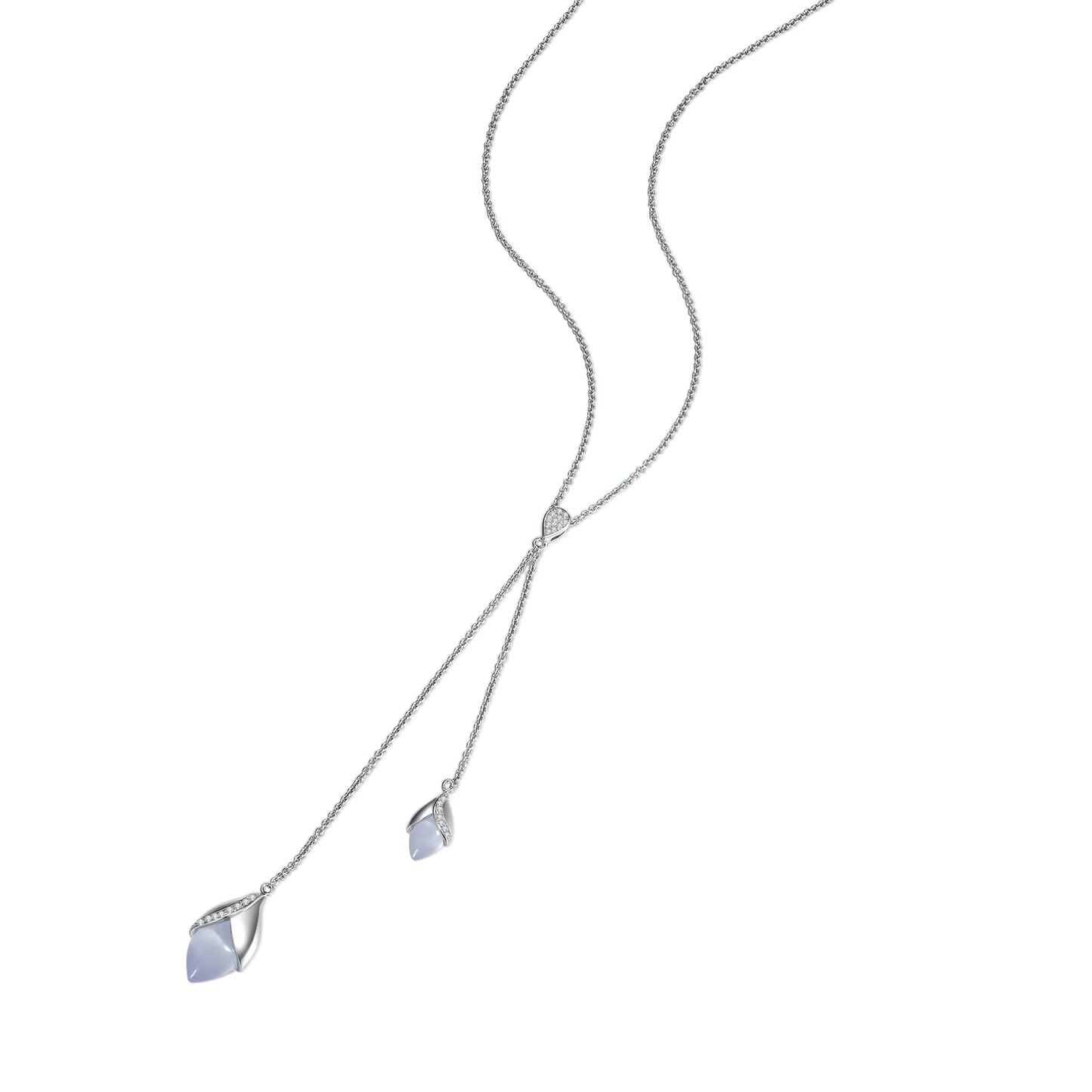 Magnolia Lariat Necklace Grey £165.00
