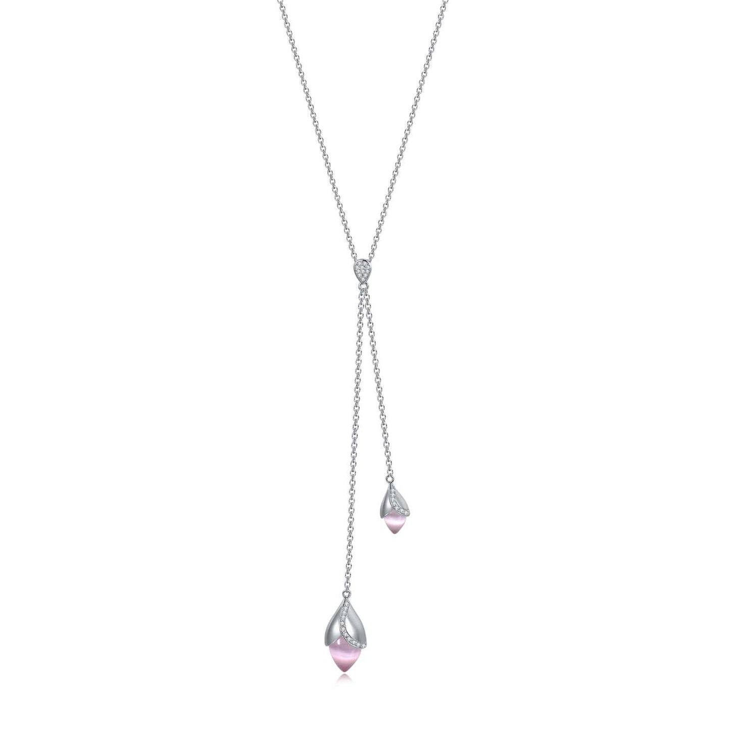 Magnolia Lariat Necklace Pink £165.00