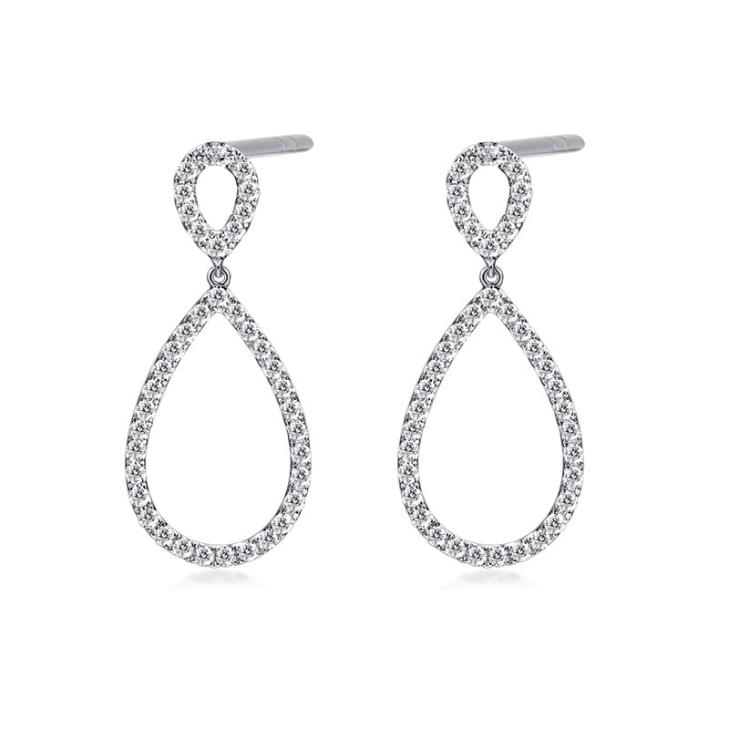 18ct White Gold Diamond Tear of Love Earrings £3560.00