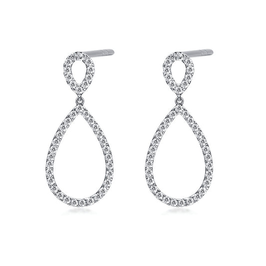 18ct White Gold Diamond Tear of Love Earrings £3560.00