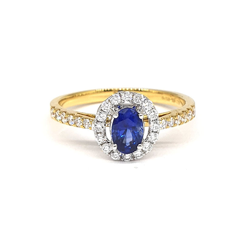 0.52ct Oval Sapphire and Diamond Engagement Ring £1355.00
