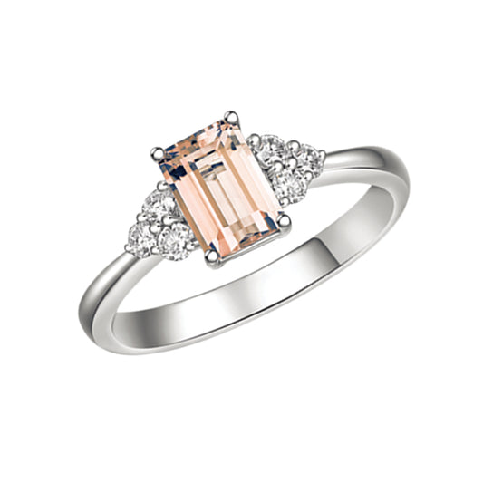 18ct 0.72ct Morganite & Diamond Ring £1090.00