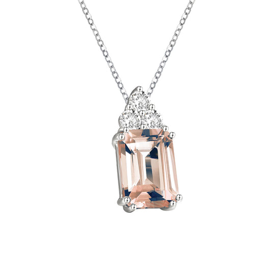 18ct 0.96ct Morganite & Diamond Necklace £940.00