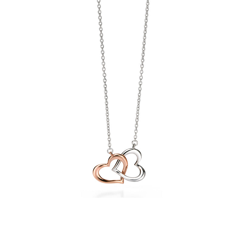 Silver & Rose Gold Plated Heart Necklace £110.00