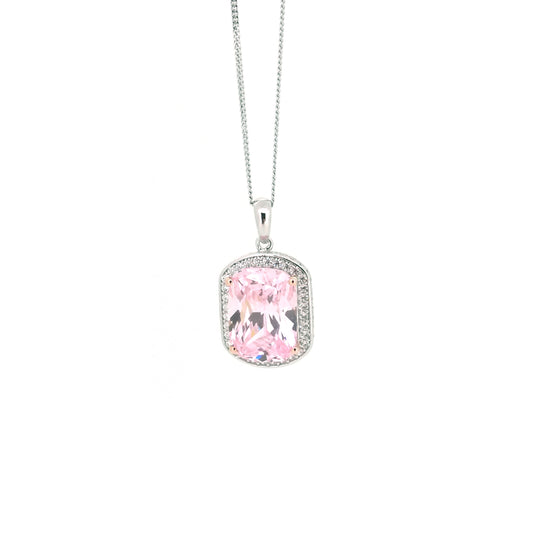 Silver Halo Pink Necklace £94.00