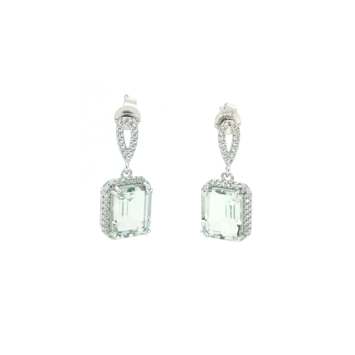 Emerald Cut Green Amethyst & CZ Ring £114.00