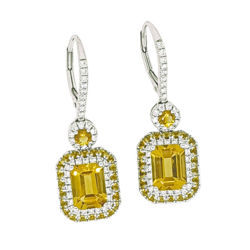 18ct Citrine & Diamond Earrings £2055.00