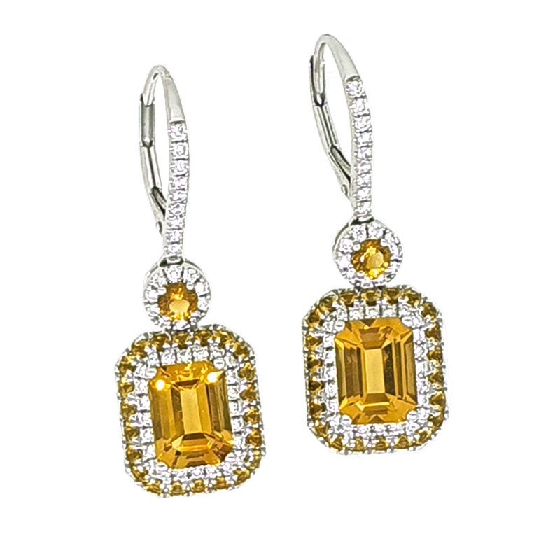 18ct Citrine & Diamond Earrings £2055.00
