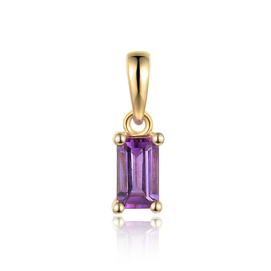 Amethyst Gemstone Emerald-Cut Pendant £125.00