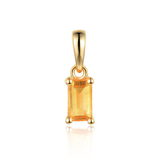 Citrine Gemstone Emerald-Cut Pendant £125.00