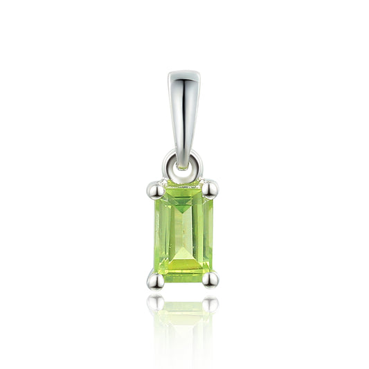 Peridot Gemstone Emerald-Cut Pendant £125.00