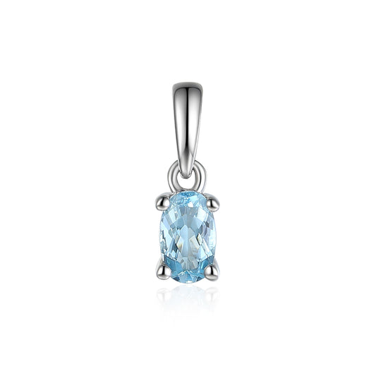Aqua Gemstone Oval Shape Pendant £175.00