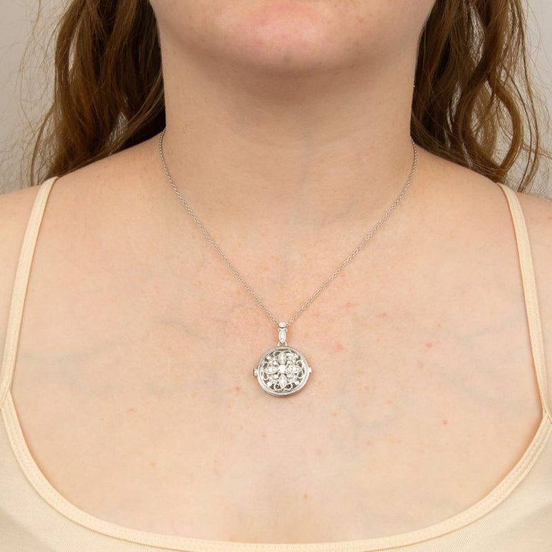 Silver Ornate Round Locket Necklace £159.00