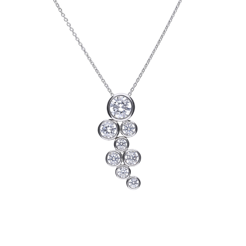 Silver Cubic Zirconia Cluster Necklace £99.00