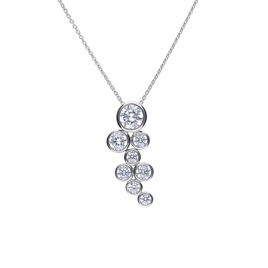 Silver Cubic Zirconia Cluster Necklace £99.00