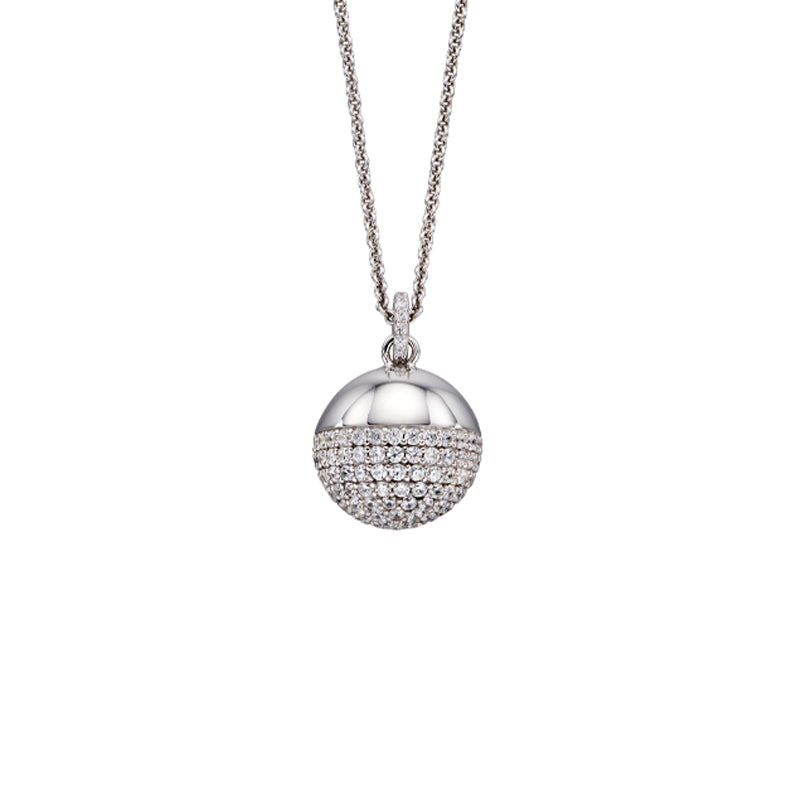 Silver Pavé Ball Necklace £130.00